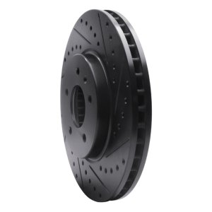 Cadillac STS Brake Rotor (1) - Front Right - R1 Concepts - Drilled & Slotted - Black - `09-`11